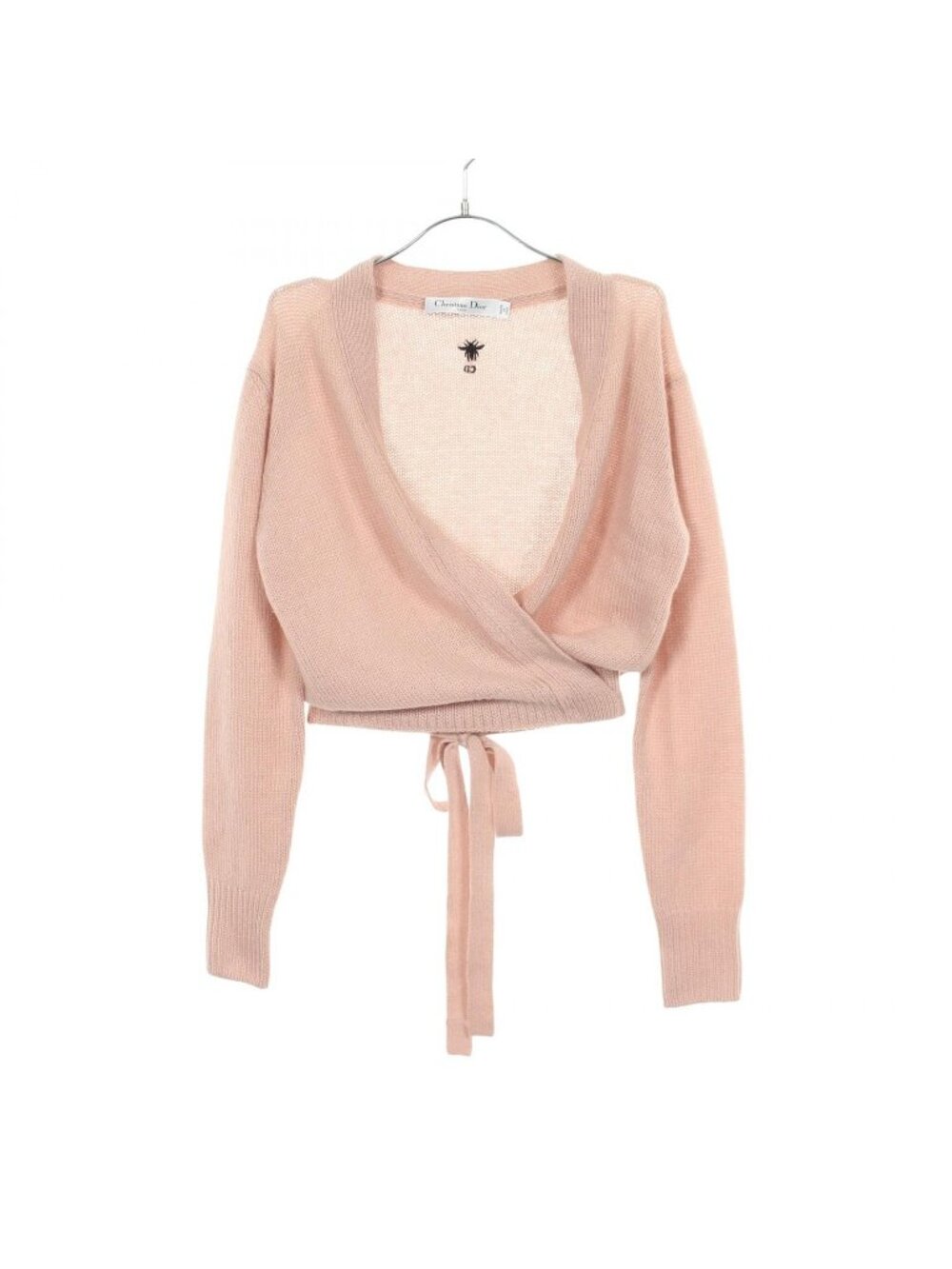 Dior Cardigan Logo Embroidery Ribbon Cashmere